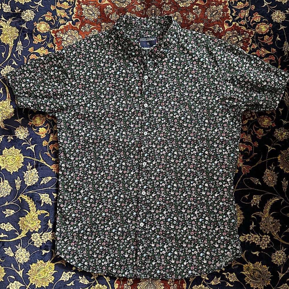 Eighth Avenue men’s cotton floral short sleeve button-up size XL